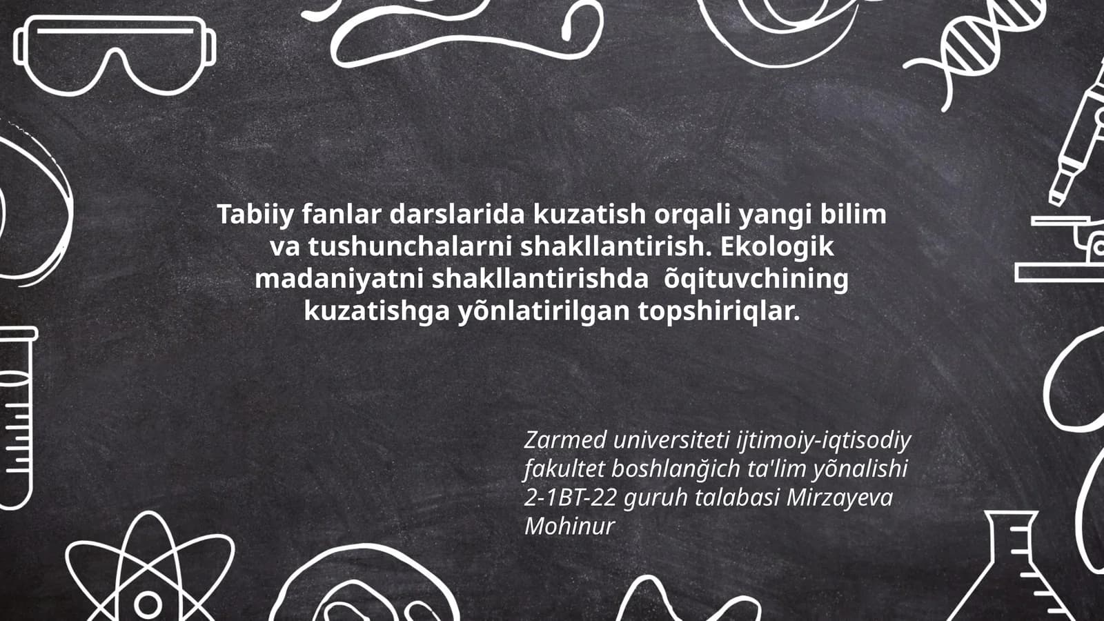 Ekologik madaniyatni shakllantirish