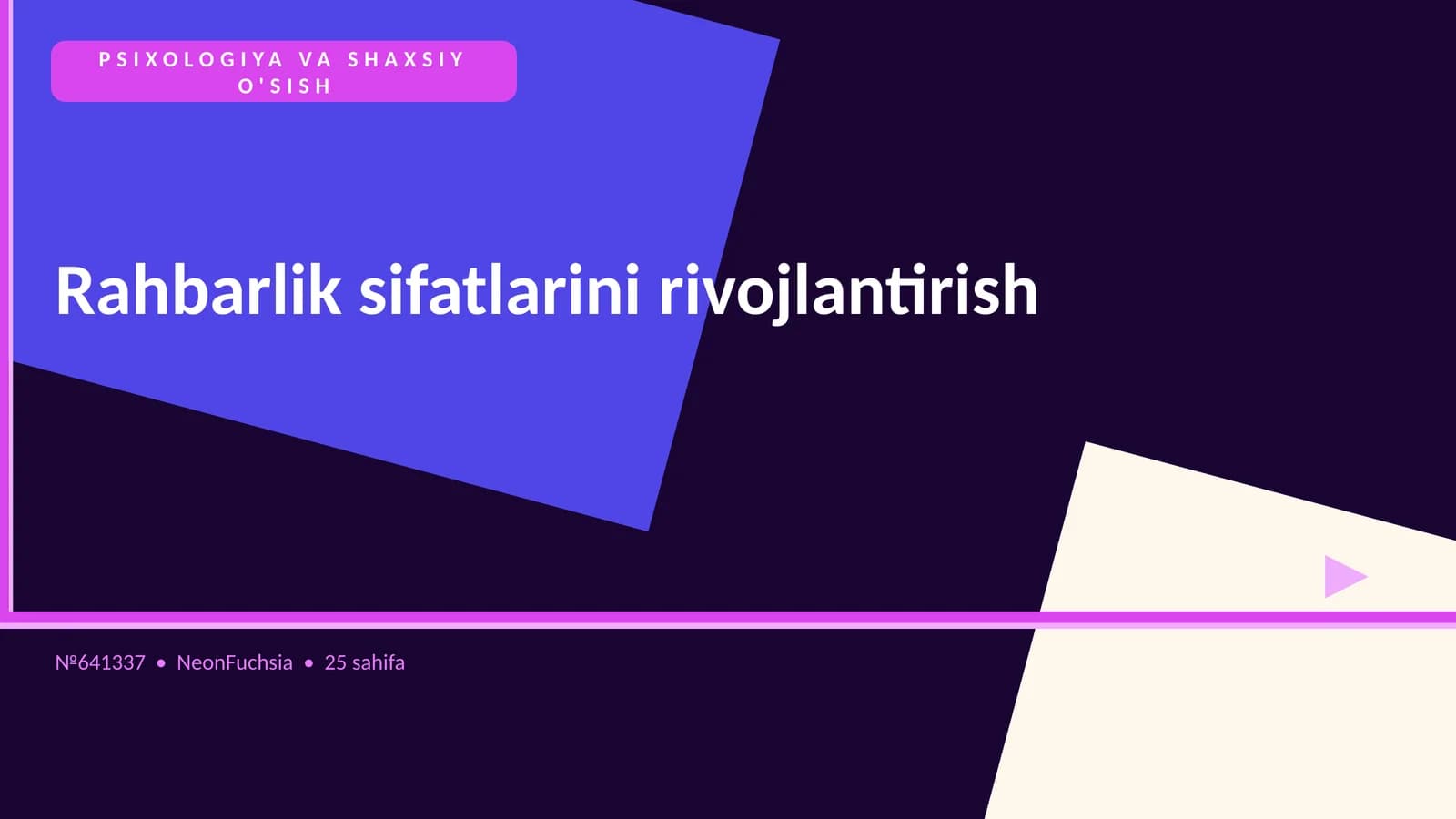 Rahbarlik sifatlarini rivojlantirish