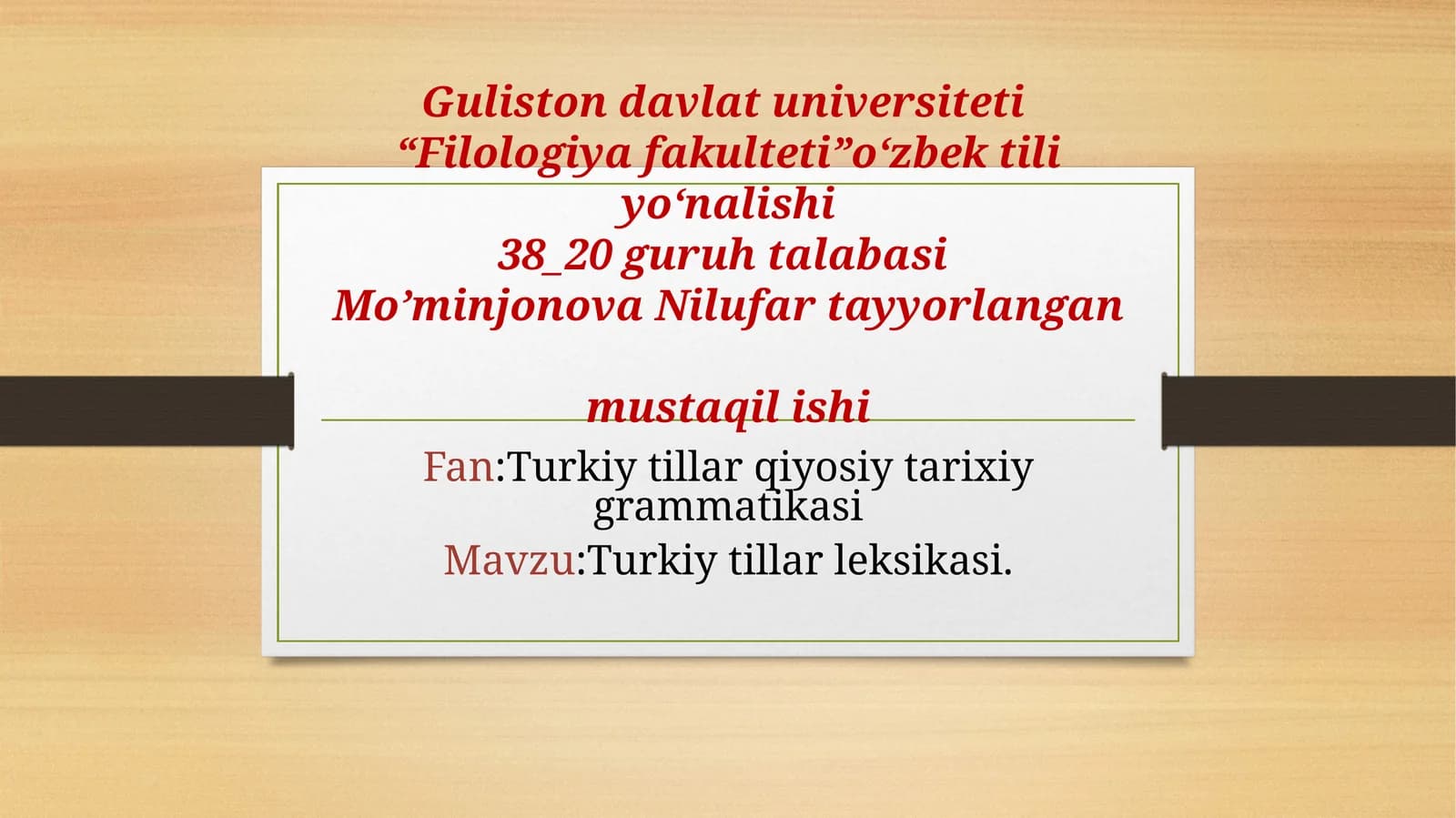 Turkiy tillar leksikasi. MahmudQoshg’ariylug’ati