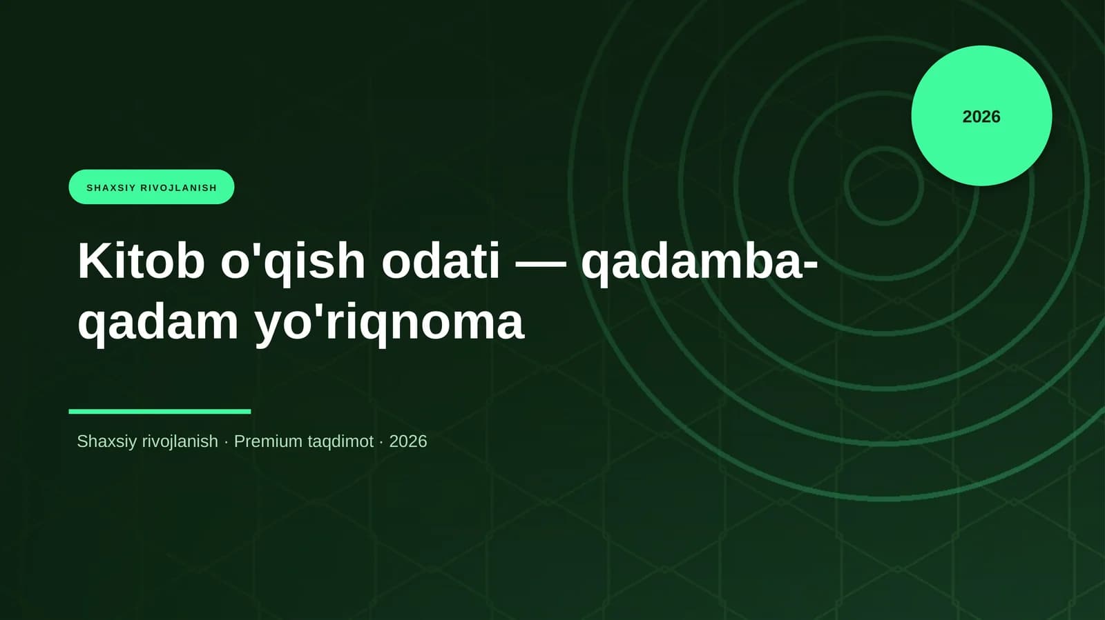 Kitob o'qish odati — qadamba-qadam yo'riqnoma