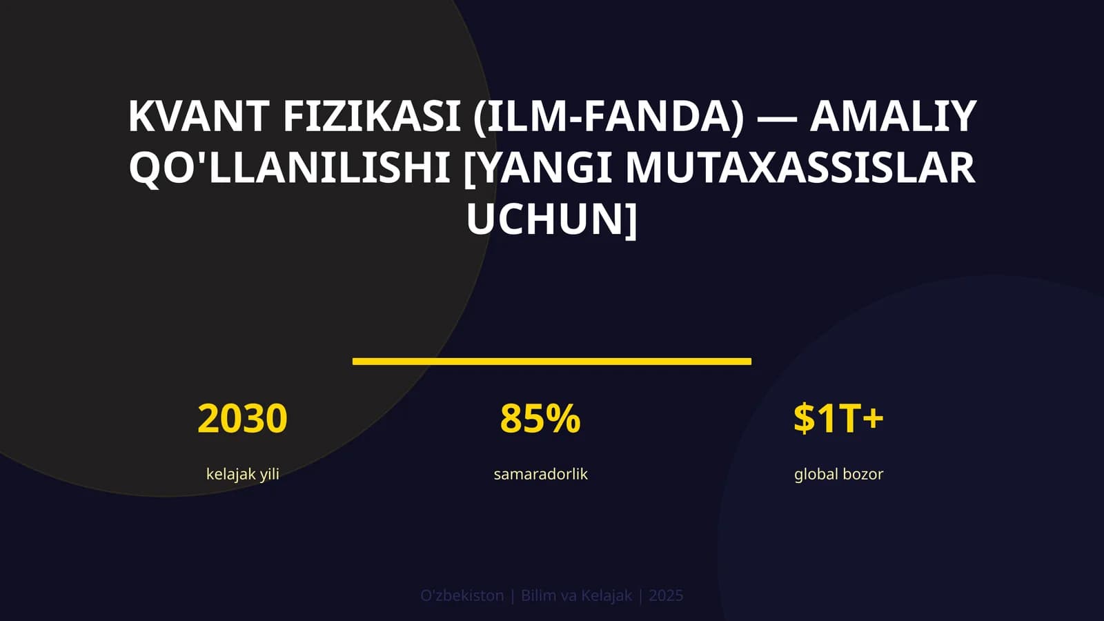 Kvant fizikasi (ilm-fanda) — amaliy qo'llanilishi [yangi mutaxassislar uchun]