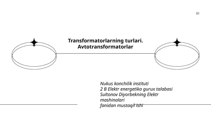 Transformatorlarning turlari. Avtotransformatorlar