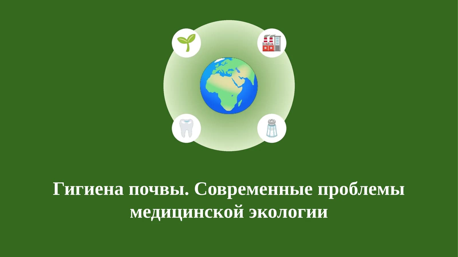 Гигиена почвы. Современные проблемы медицинской экологии