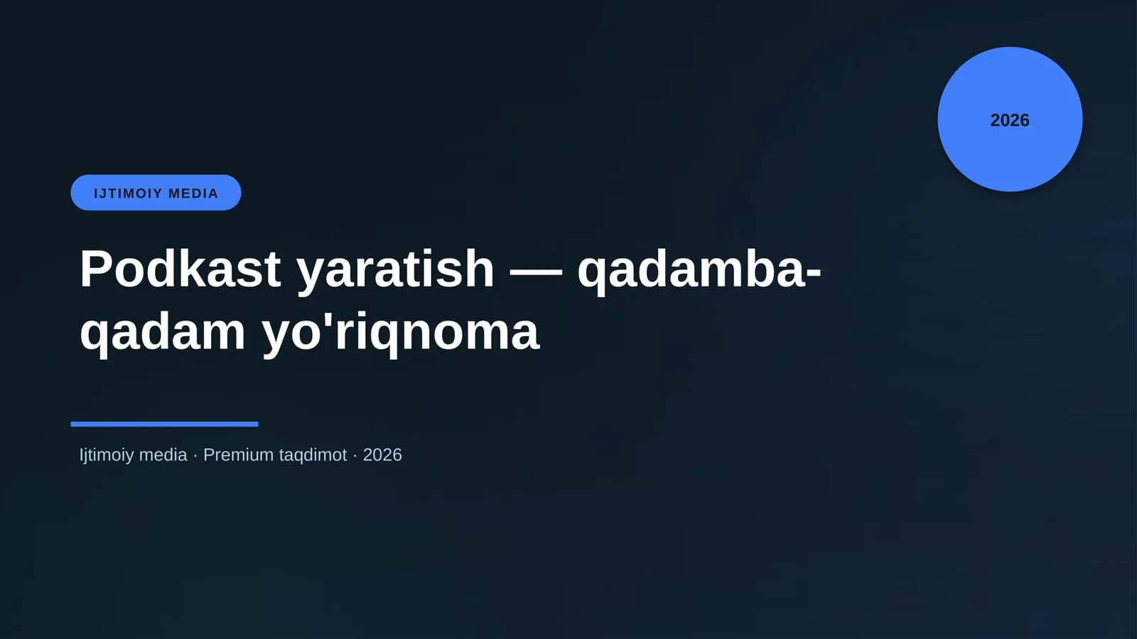 Podkast yaratish — qadamba-qadam yo'riqnoma