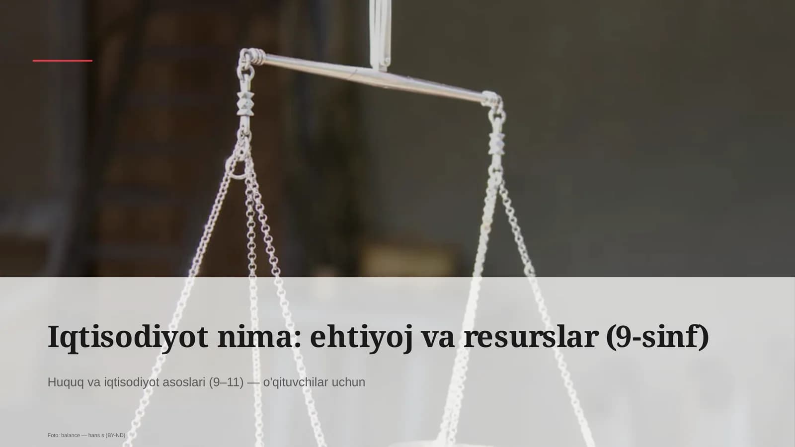 Iqtisodiyot nima: ehtiyoj va resurslar (9-sinf)