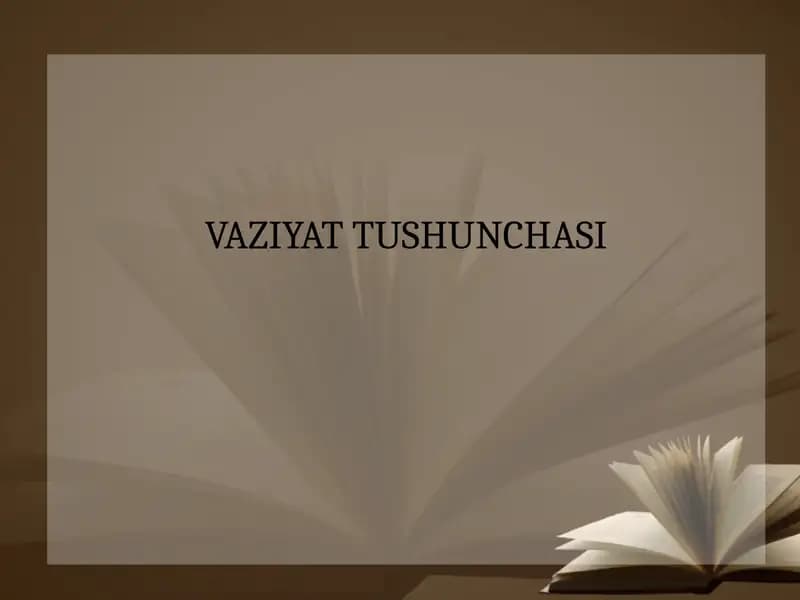 Vaziyat tushunchasi