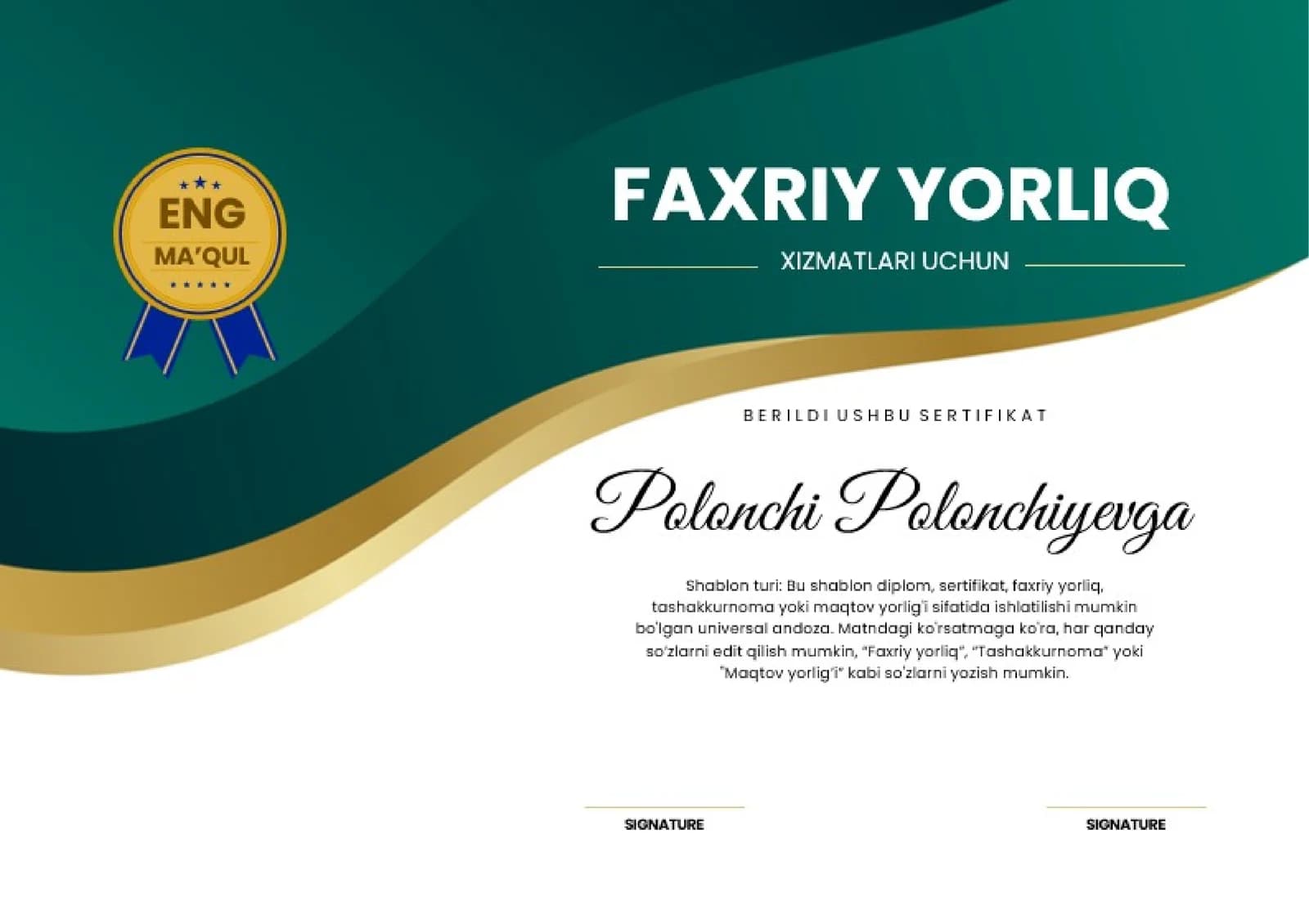 FAXRIY YORLIQ XIZMATLARI