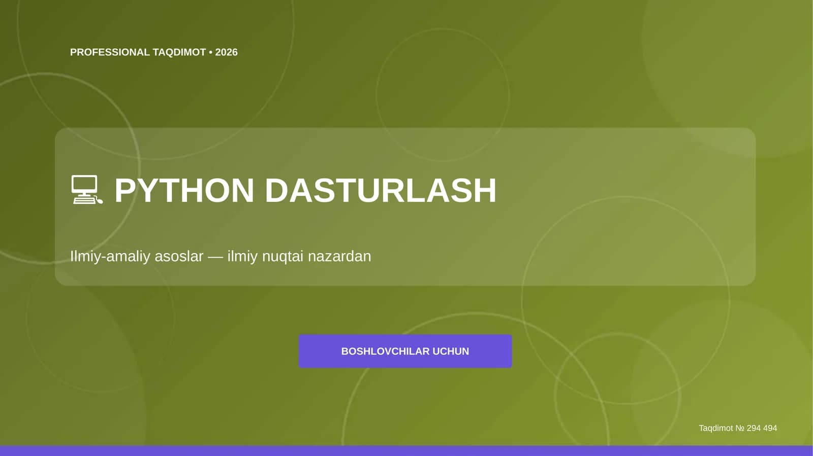 Python dasturlash: ilmiy-amaliy asoslar (ilmiy nuqtai nazardan) [boshlovchilar uchun]