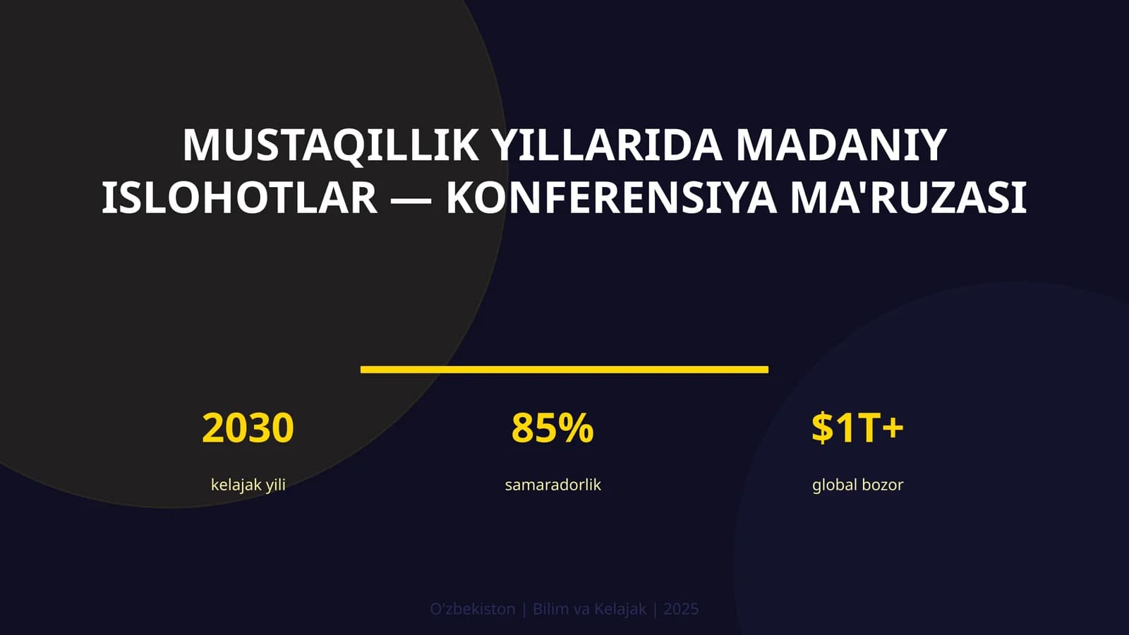 Mustaqillik yillarida madaniy islohotlar — konferensiya ma'ruzasi