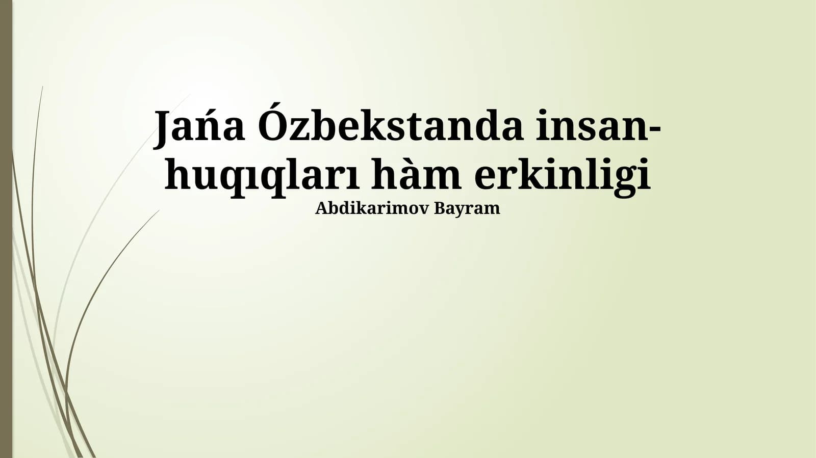 Жаңа Өзбекстандағы инсан ҳуқықлары ҳәм еркинликлери