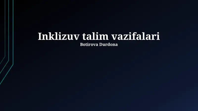 Inklizuv talim vazifalari