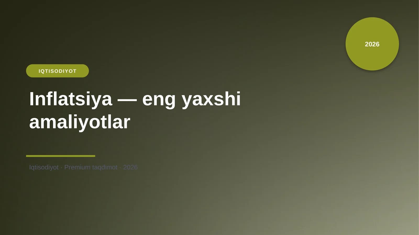 Inflatsiya — eng yaxshi amaliyotlar