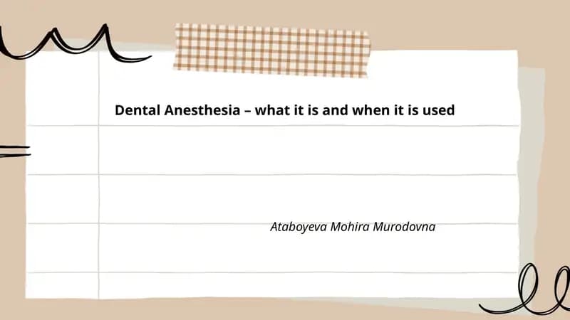 Dental Anesthesia