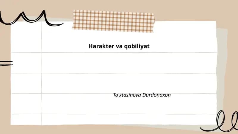 Harakter va qobiliyat