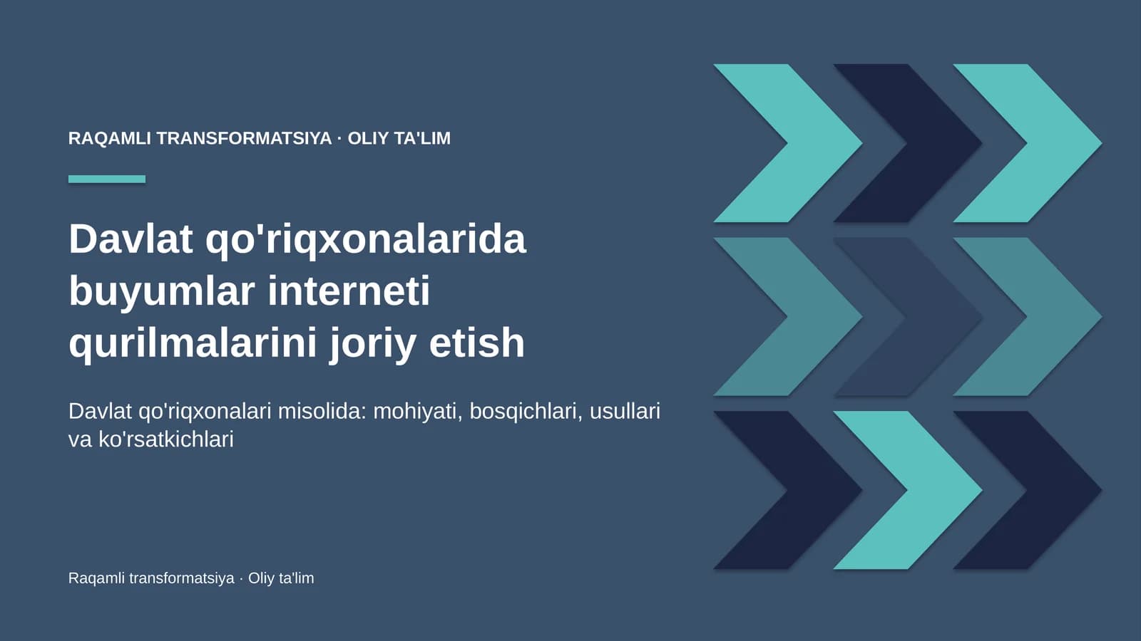 Raqamli TRANSFORMATSIYA · OLIY TA'LIM
