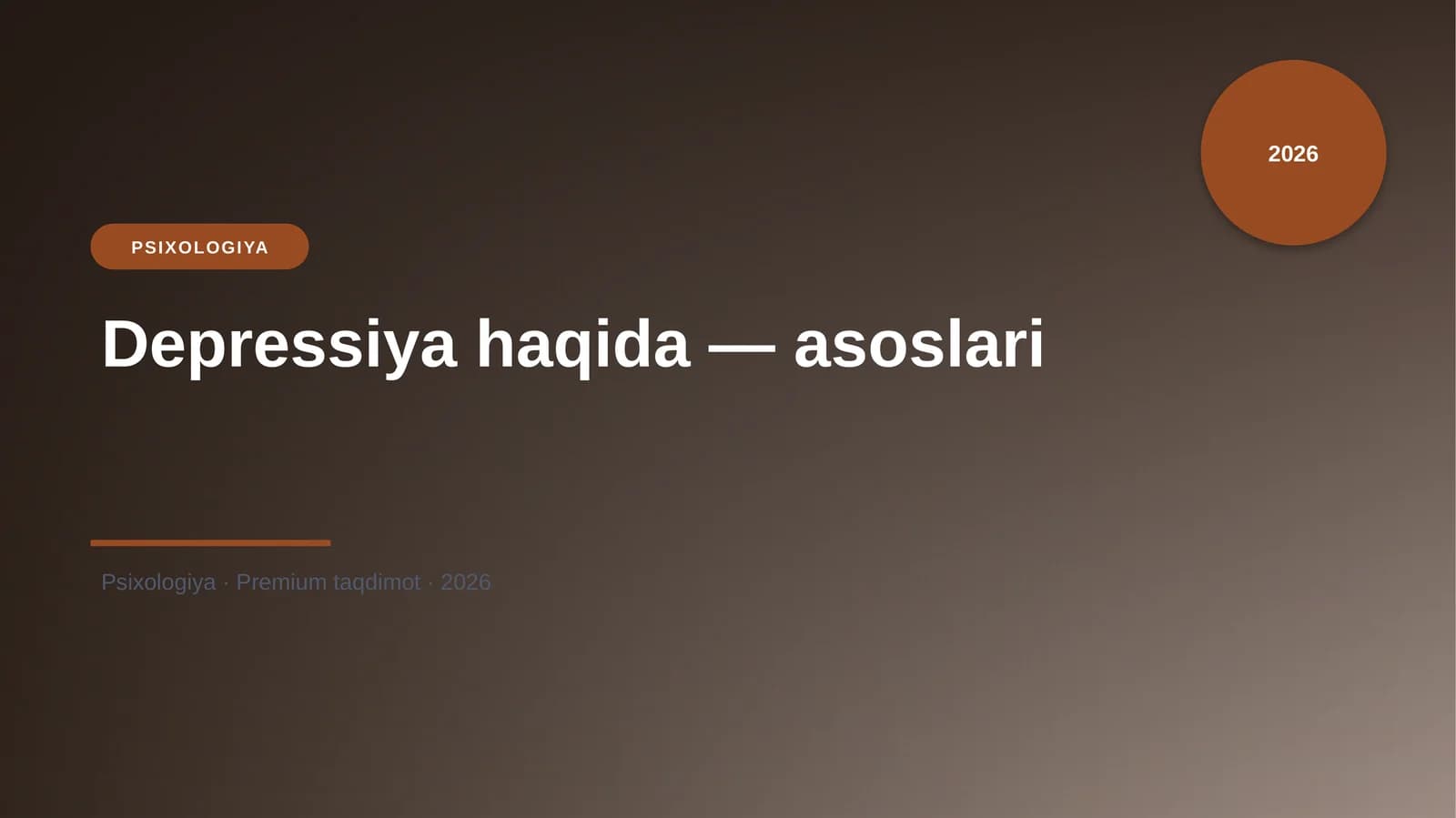 Depressiya haqida — asoslari