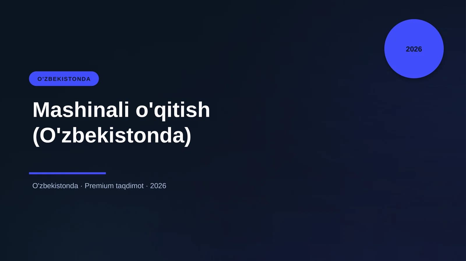 Mashinali o'qitish (O'zbekistonda)