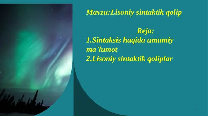 Lisoniy sintaktik qolip