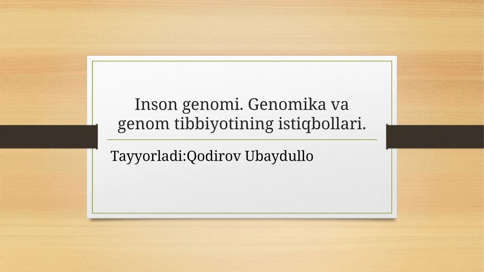 Genomika va genom tibbiyotining istiqbollari