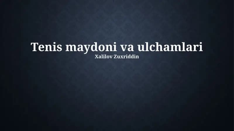 Tenis maydoni va ulchamlari