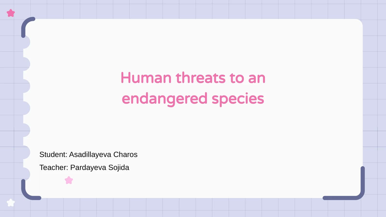 Human threats to an endangered species