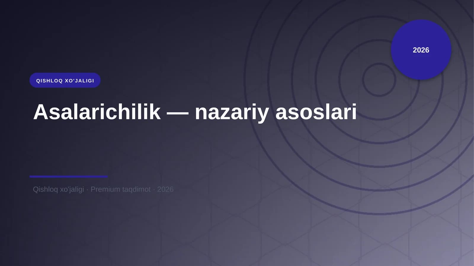 Asalarichilik — nazariy asoslari