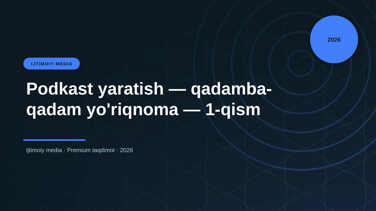 Podkast yaratish — qadamba-qadam yo'riqnoma — 1-qism
