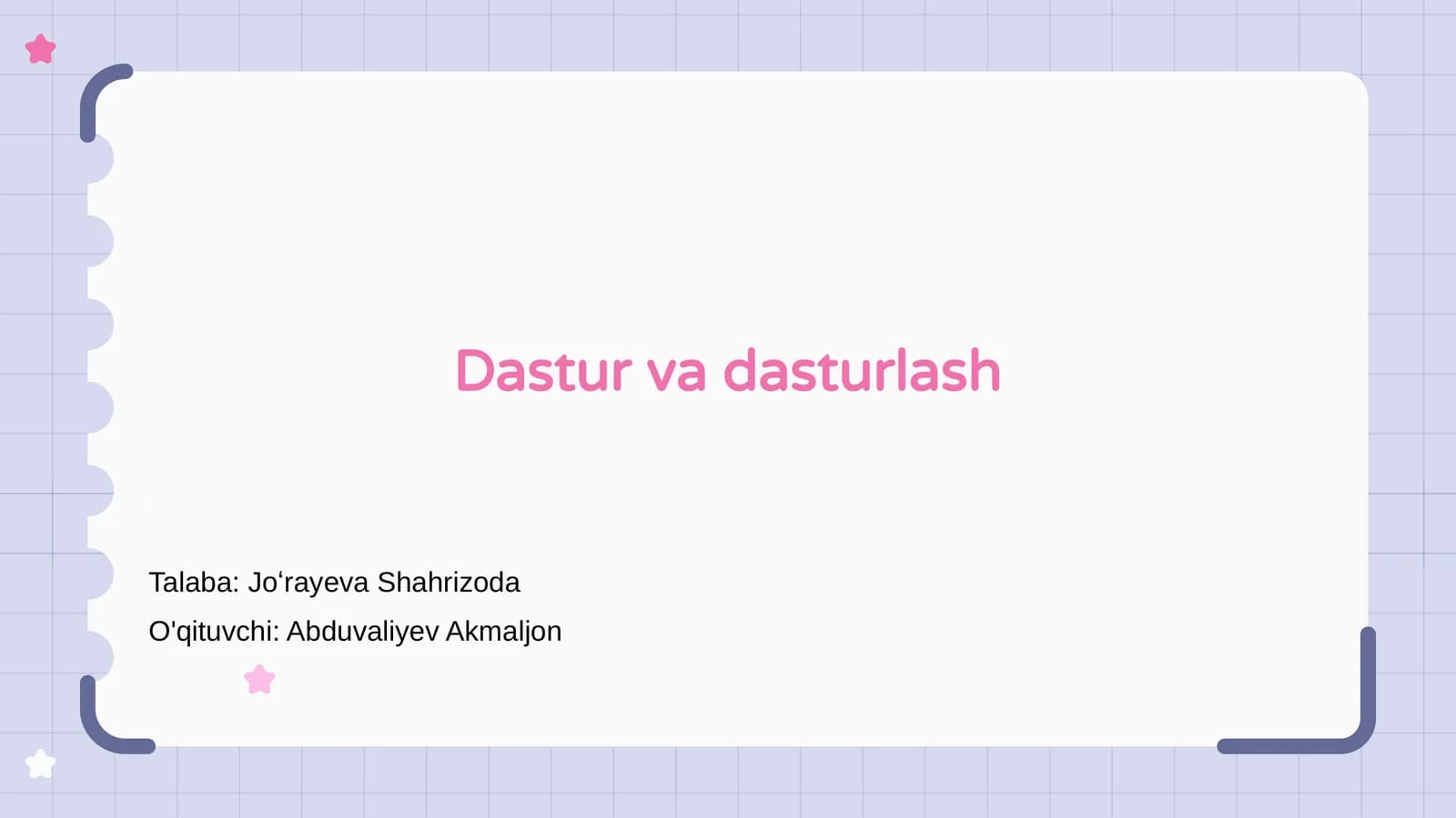 Dastur va dasturlash