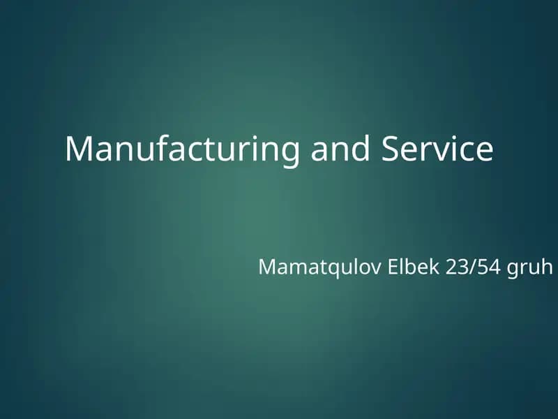 DIFFERENCE BETWEEN MANUFACTURING AND SERVICE OPERATIONS