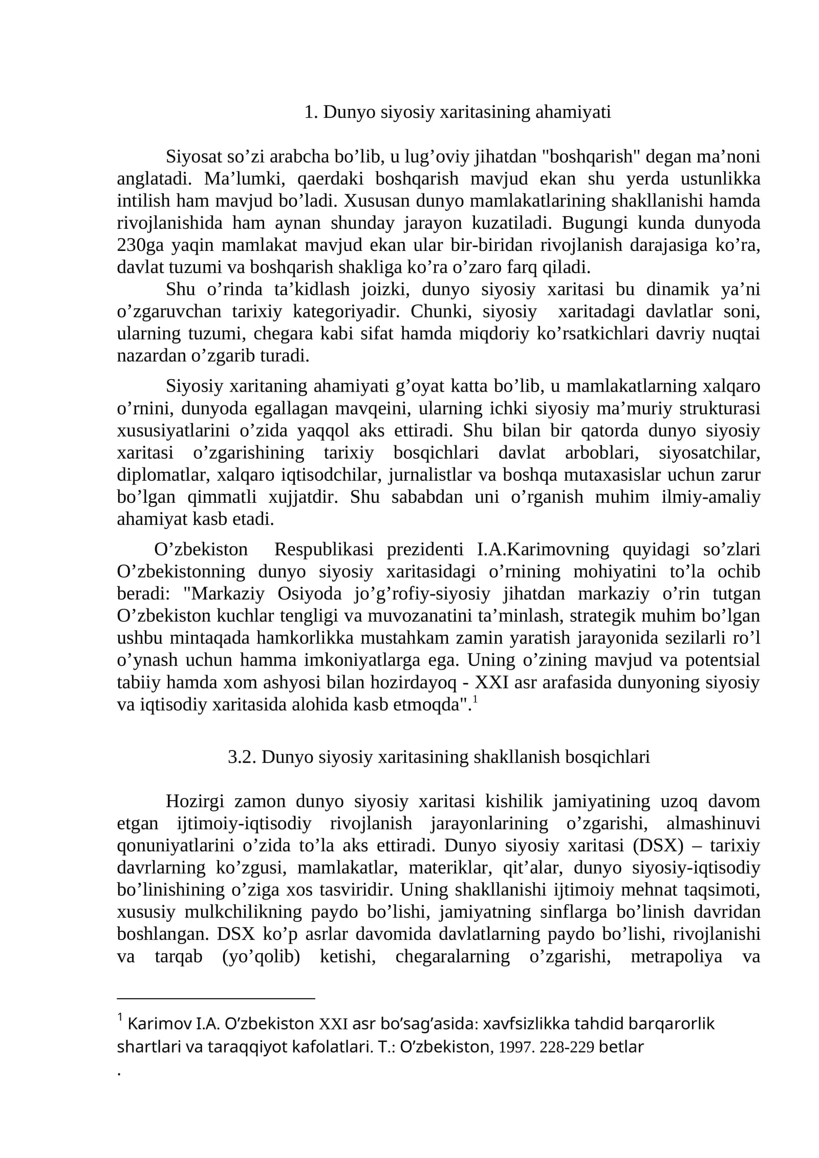 Dunyo siyosiy xaritasi