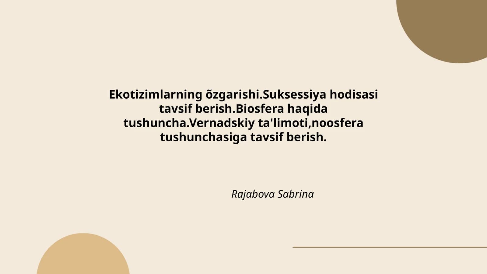 Ekotizimlarning õzgarishi