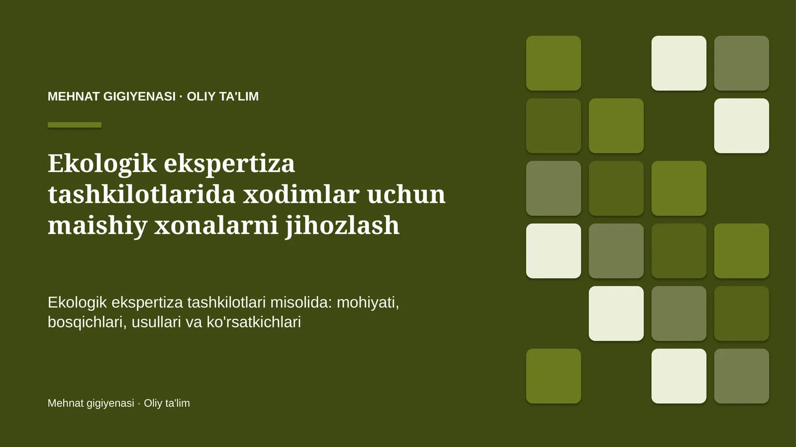ekologik ekspertiza tashkilotlarida xodimlar uchun maishiy xonalarni jihozlash 6719