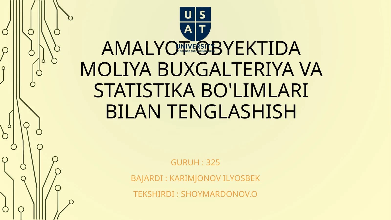 Amalyot-obyekti-da moliya buxgalteriya va statistika bo'limlari bilan tenglashish