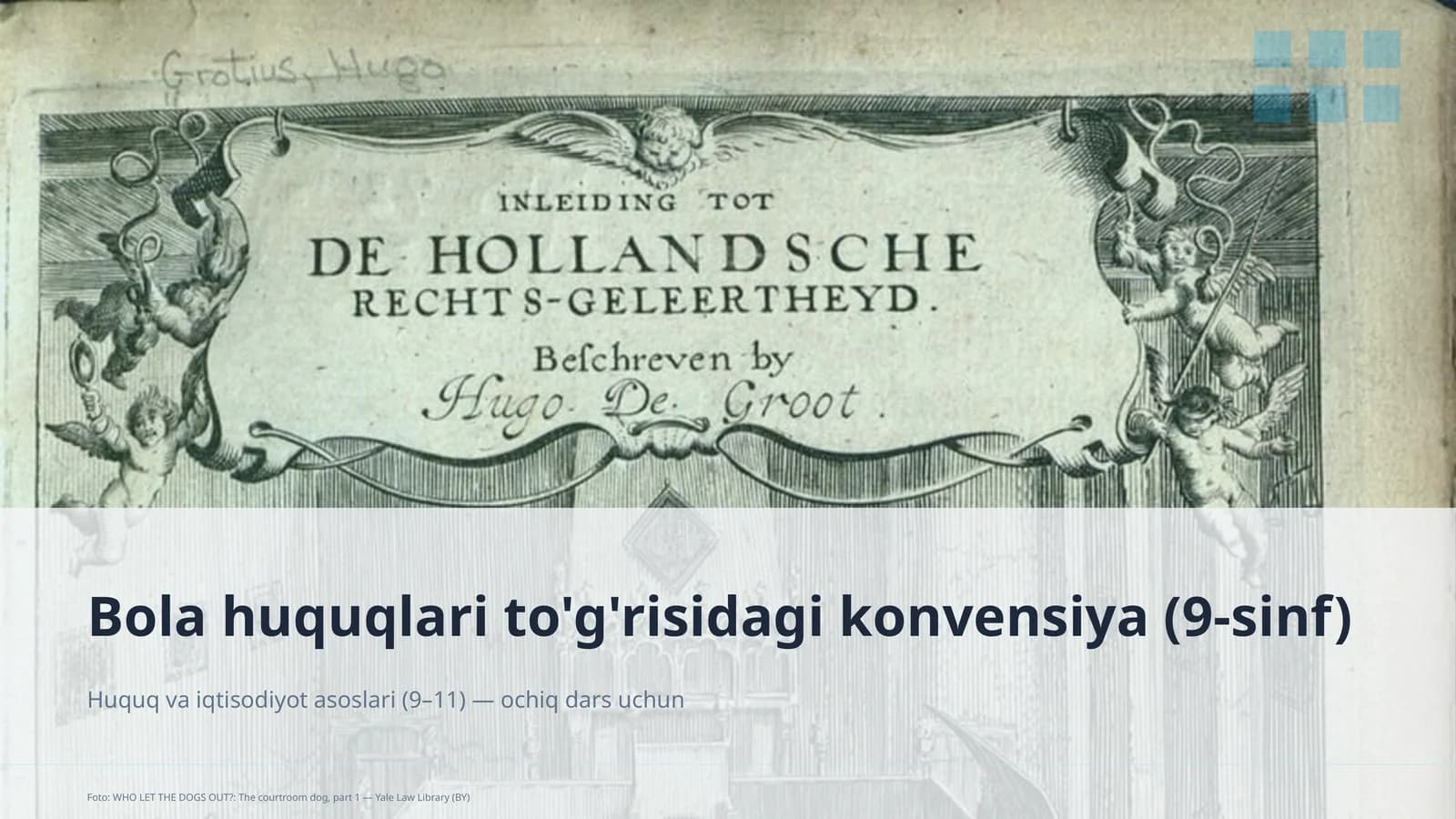 Huquq va iqtisodiyot asoslari (9–11) — ochiq dars uchun
