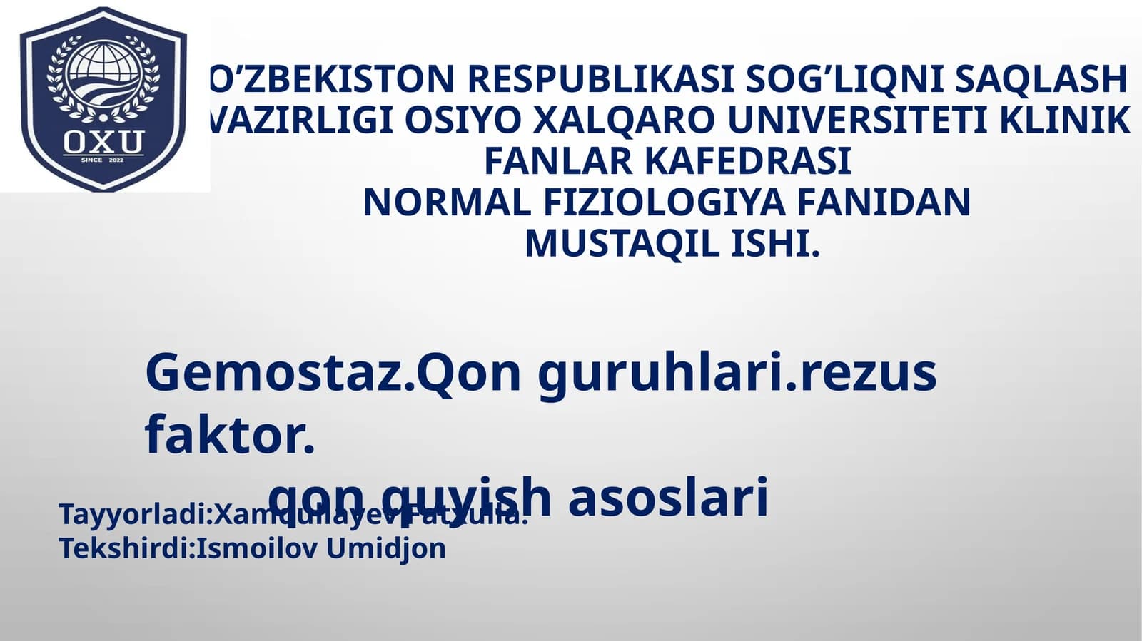 MAVZU: Fiziologiyani fizika, kimyo, biologiya, anatomiya, gistologiya, kibernetika bilan bog'liqligi. Bez to'qimasining elektrofiziologiyasi.