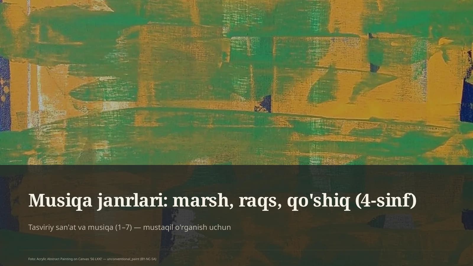 Musiqa janrlari: marsh, raqs, qo'shiq (4-sinf)