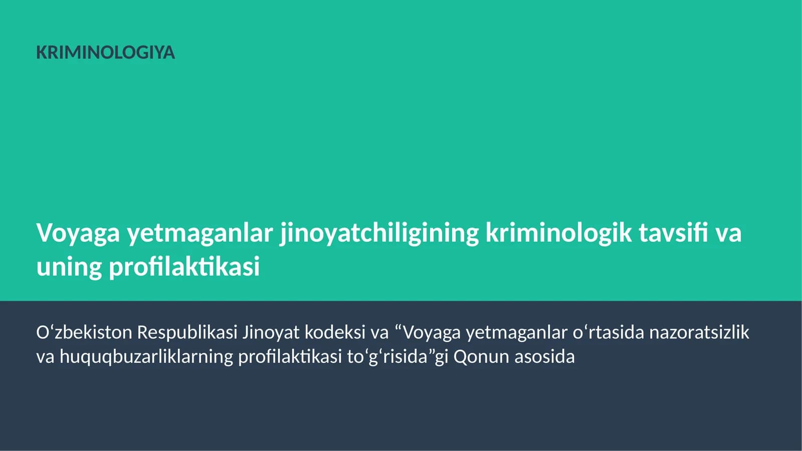 KRIMINOLOGIYA