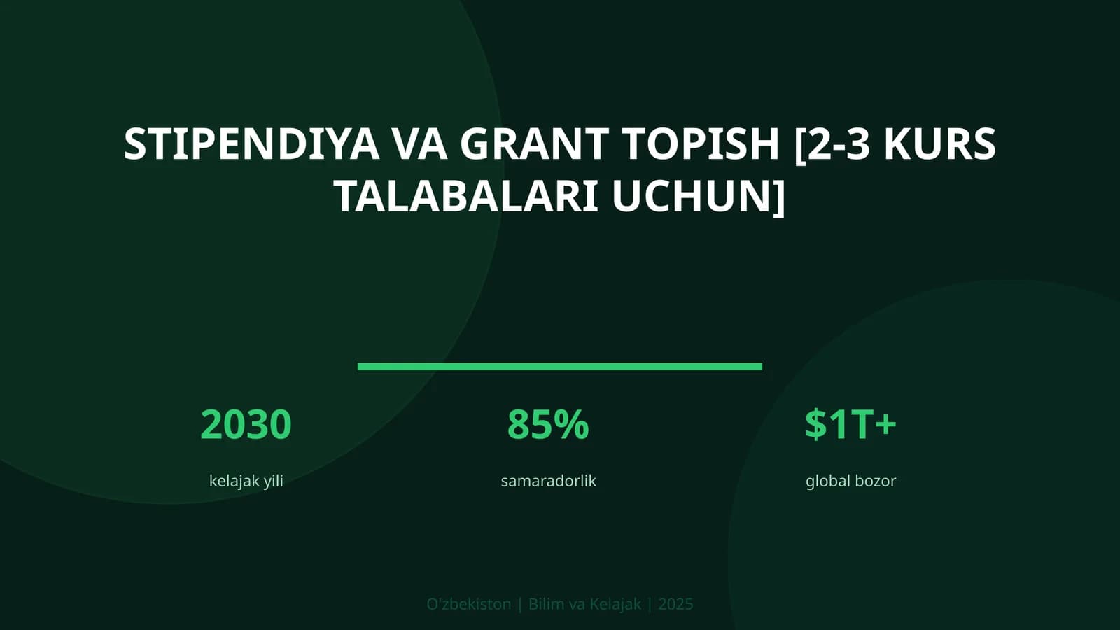Stipendiya va grant topish [2-3 kurs talabalari uchun]