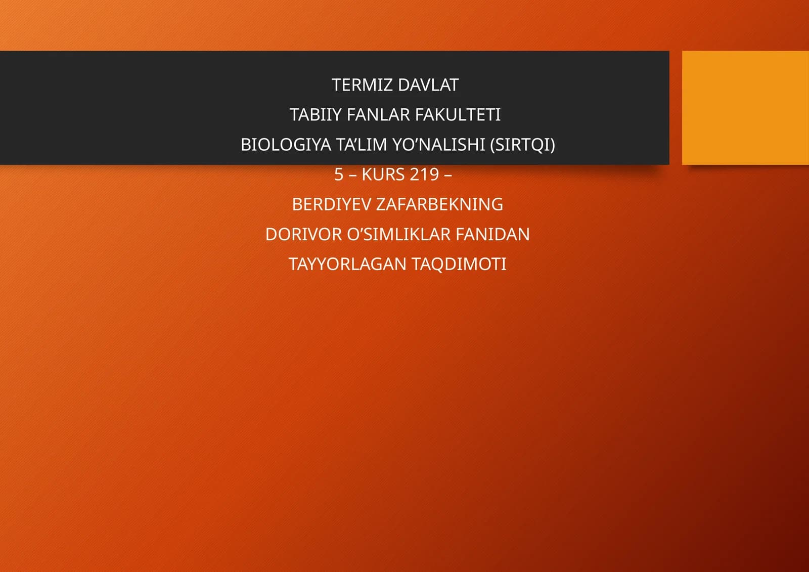 BIOLOGIYA TA’LIM YO’NALISHI (SIRTQI)