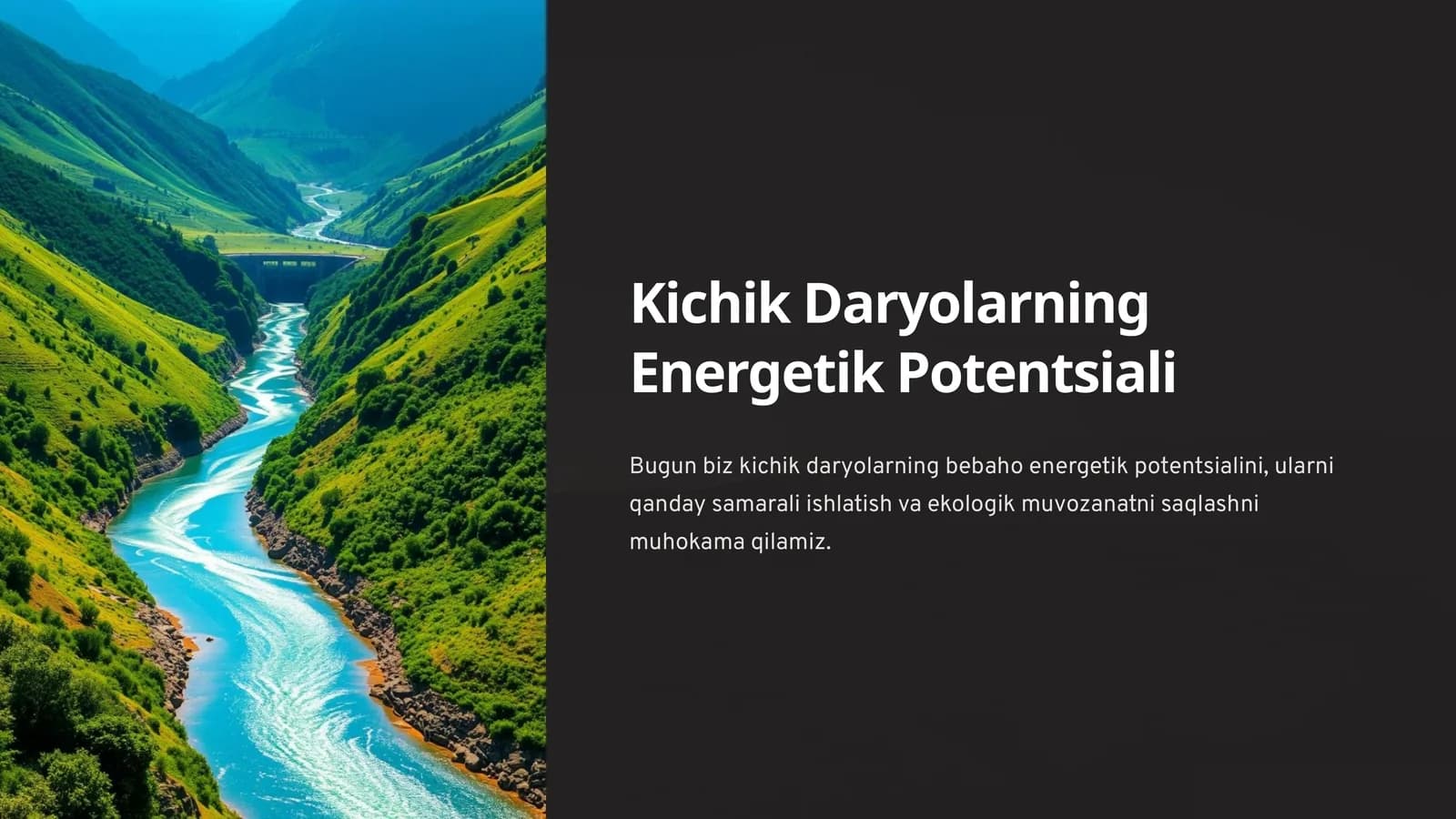 Kichik Daryolarning Energetik Potentsiali