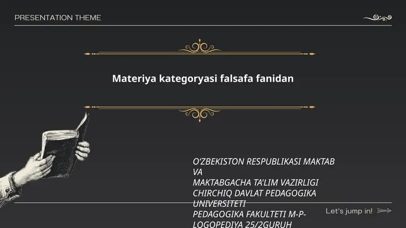 Materiya kategoryasi falsafa fanidan