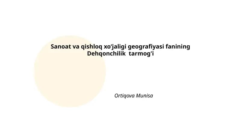 Dehqonchilik tarmog'i
