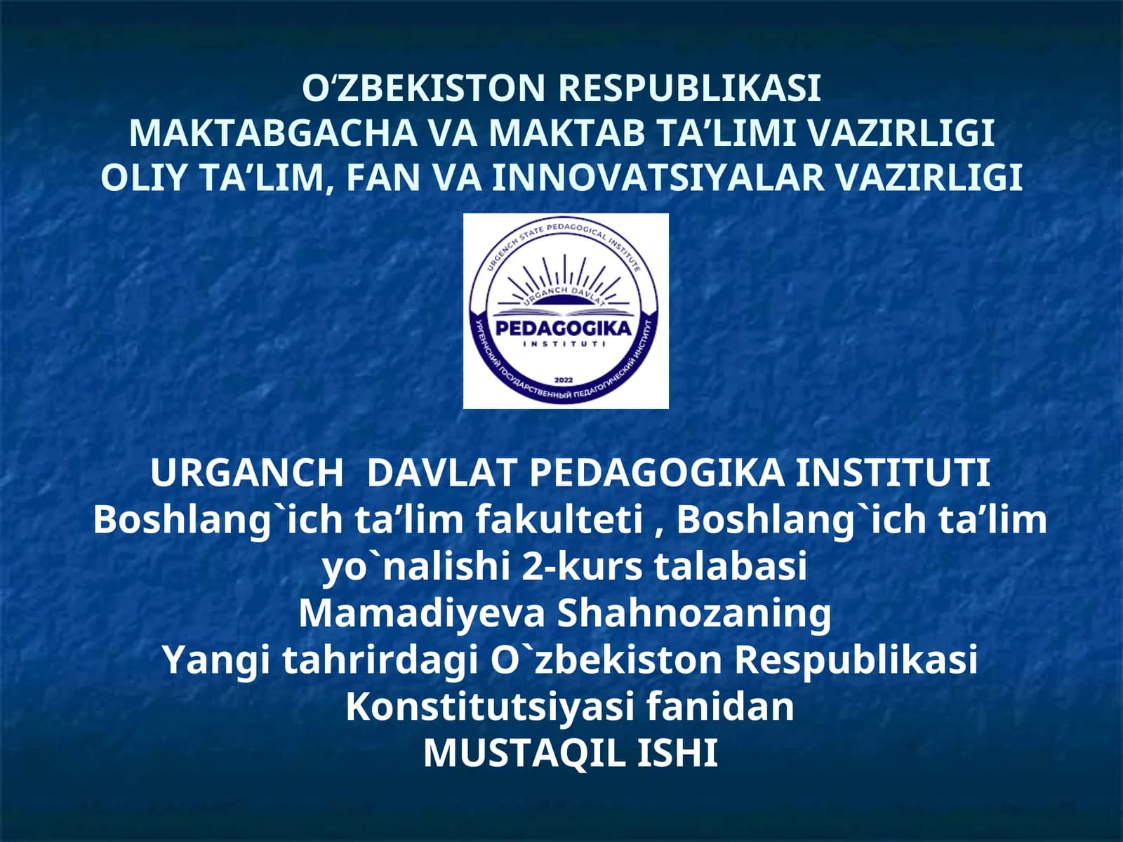 Miranda qoidasining O'zbekiston Konstitutsiyasida mustahkamlanishi va ahamiyati..ppt
