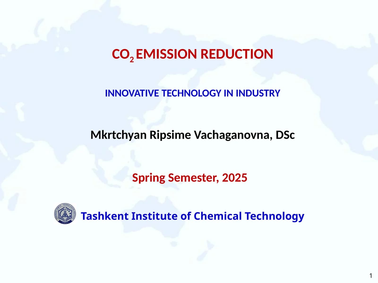 CO2EMISSION REDUCTION INNOVATIVE TECHNOLOGY IN INDUSTRY