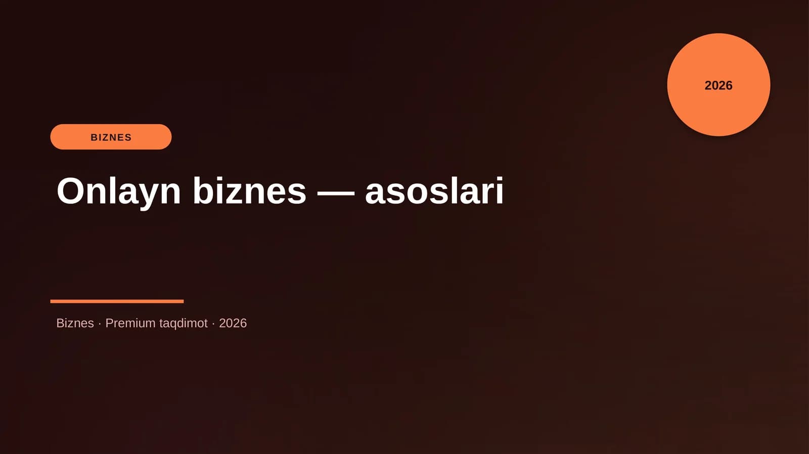 Onlayn biznes — asoslari