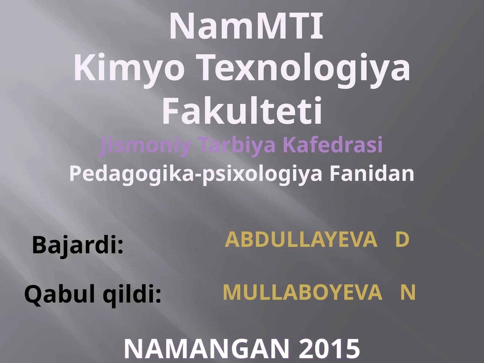 Pedagogika-psixologiya Fanidan