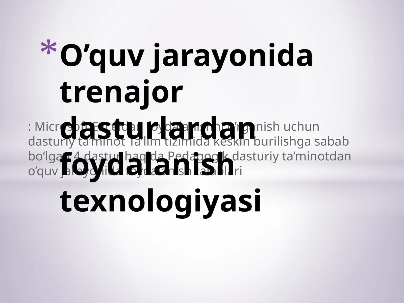 Microsoft Exceldan foydalanishni o’rganish