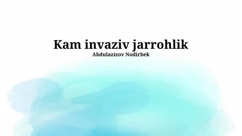 Kam invaziv jarrohlik