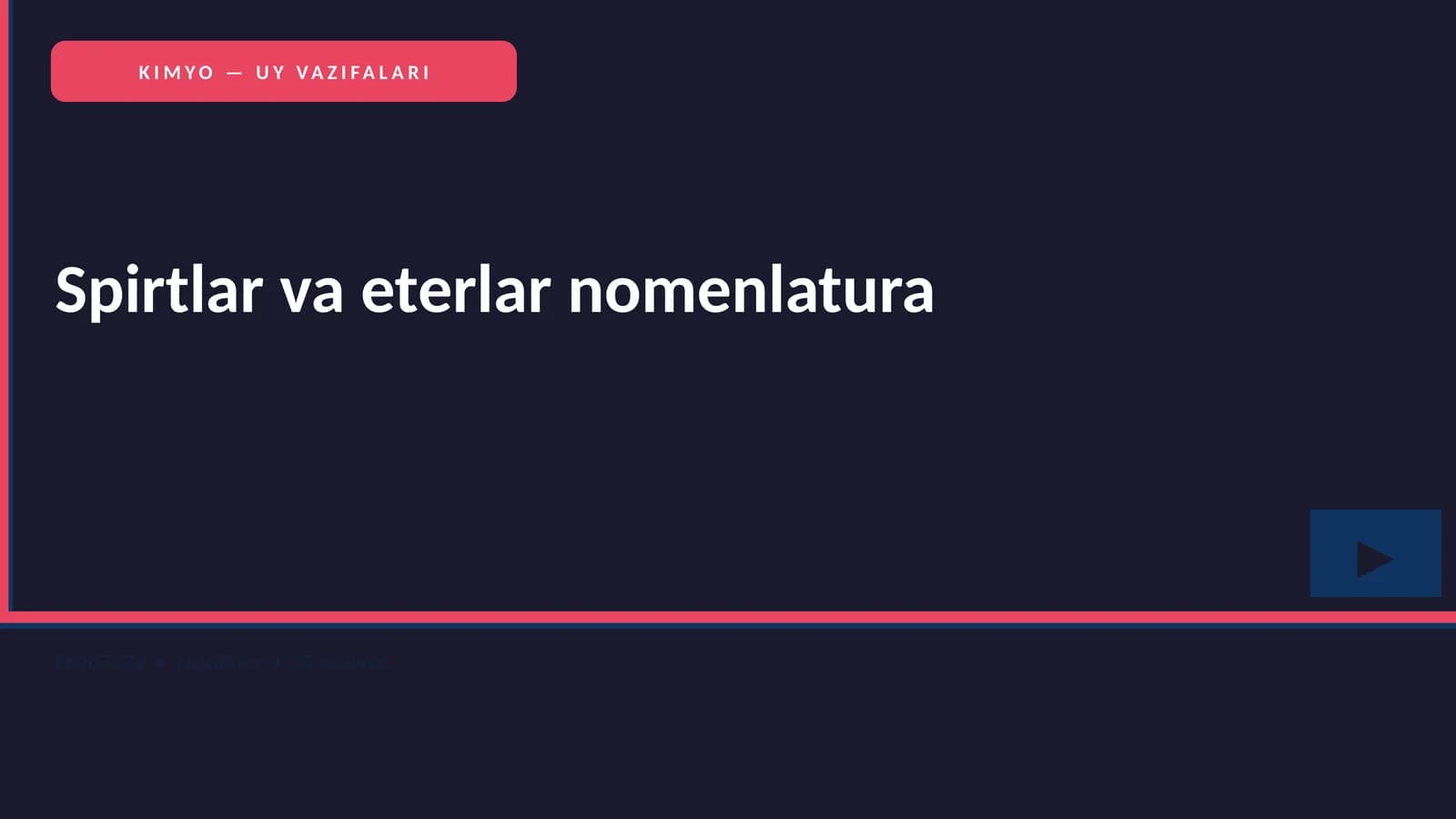 Spirtlar va eterlar nomenlatura