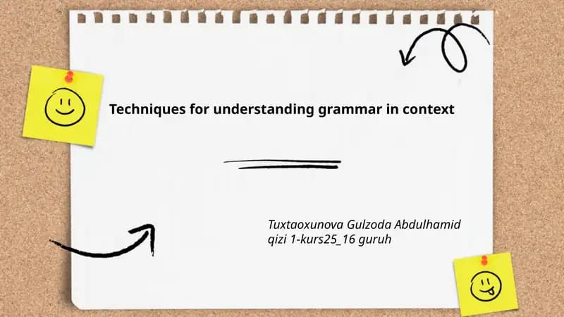Techniques for understanding grammar in context